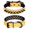 Pimaodog Spiked Studded Dog Collar, Genuine Leather Dog Collar, Adjustable
