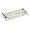 mDesign Thin Marble Pastry Board, Cutting Slab Kitchen Serving Tray