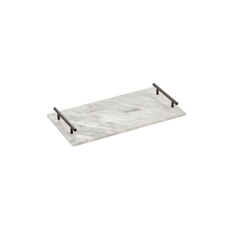 mDesign Thin Marble Pastry Board, Cutting Slab Kitchen Serving Tray