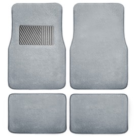 FH Group Car Floor Mats - Carpet Floor Mats for Cars, Universal Fit Automotive Floor Mats, All Purpose Car Floor Mats, Carpet Protector Mat for Most Sedan, SUV, Truck Floor Mats 4 pc Gray