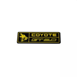 coyotebadgeshop 2015-2023 Ford Mustang GT - Coyote Dash Plaque Emblem -Yellow - Perfect Fit