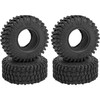 4PCS HIRCQOO 1.0" SCX24 Rubber Crawler Mud Terrain Micro Rubber