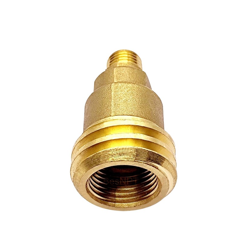 BesNPT Solid Brass Propane Gas Fitting Hose Adapter, QCC1 Type1