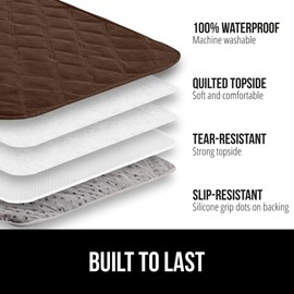 GORILLA GRIP Waterproof Dog Bed Cover 52x82, Pet Blanket for Furniture, Sofa, Couch, Crate, Car, Sofa Throw Essential for Cats and Dogs, Tear and Slip Resistant Leakproof Cushion Cover, Chocolate