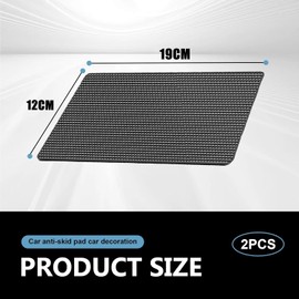 QZKJQDD 2Pcs Slip Car Dashboard Sticky Pads, Multifunctional Fixate Anti Slip Grip Mat for Cell Phone Sunglasses Keys, Heat Resistant, Leave no Residue, Mesh Texture 19 x 12cm (Black)