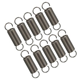 TOP-VIGOR 10Pcs Extension Compressed Spring, 1mm Wire Dia, 10mm OD, 40mm Free Length Durable Steel Compression Springs, Small Dual Hook Extended Tension Springs