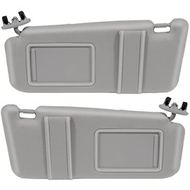 SCITOO Left & Right Sides Gray Sun Visor Assembly fit for 2006 2007 2008 2009 2010 2011 for Toyota Camry Without Sunroof(7432006780B0,04002-30506-B0,74320-06290-B2,74310-06750-B0)