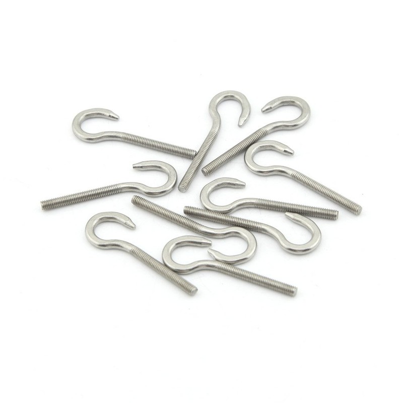 Yasorn 10-pack Edelstahl-Haken Schraube Schraube M4