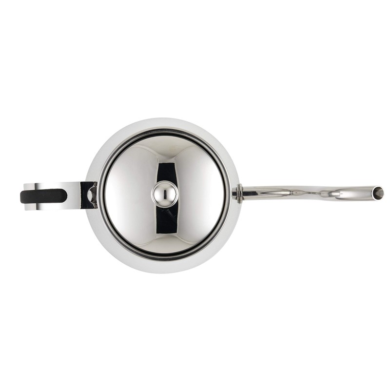 BonJour Stainless Steel Pour Over Teapot with Black Handle, 23-Ounce