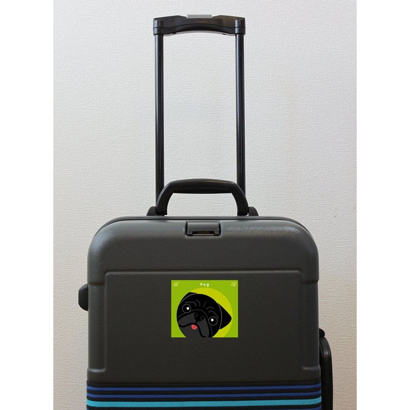 To Pug Black [Black] dog sticker green back