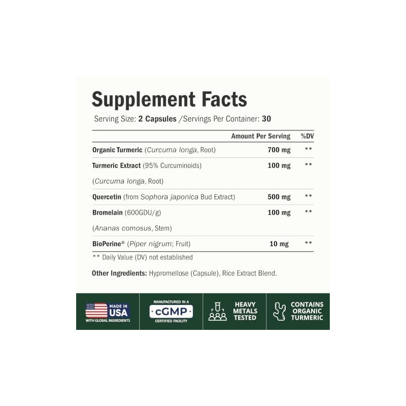 Vimerson Health Bordative Quercetina, curcumina e cúrcuma com suplemento de