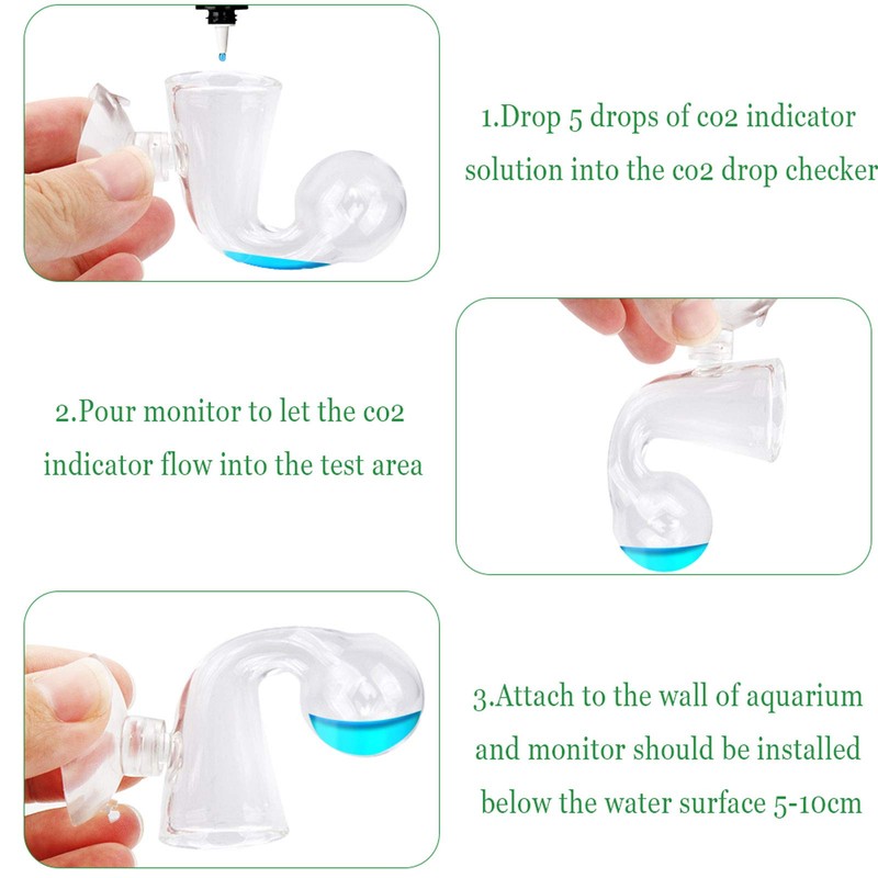 JYUHA 2 Pack CO2 Drop Checker Glass, Aquarium CO2 Tester