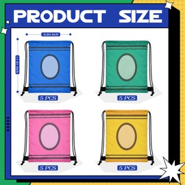 Aliceset 20 Pack Back to School Drawstring Gift Bags Bulk, 12x10 Inch Crayon Goodie Gift Backpack, Kindergarten Preschool Sacks for Kid End of The Year Birthday Party Favors Supplies