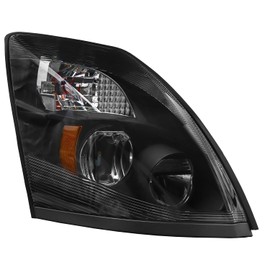 LEAVAN LED Headlight Assembly Compatible with Volvo VNL 2004-2014,Black Factory Style LED High/Low Beam Headlamp Driver and Passenger (Right/Passenger Side)
