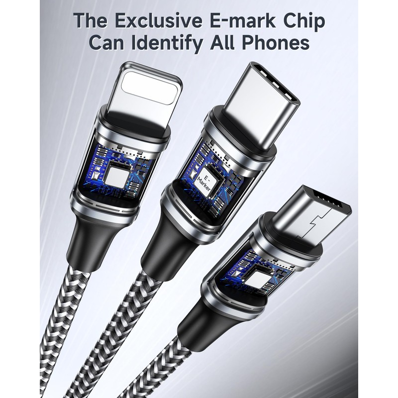 RAVIAD 100W 3 in 1 Charging Cable 50CM