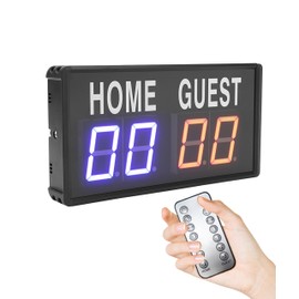 Gugxiom Electronic Scoreboard, Remote Controlled Scoreboard, Score 1-99 Scoreboard, LED Scoreboard with 5 Adjustable Brightnesses, for Basketball, Volleyball etc.