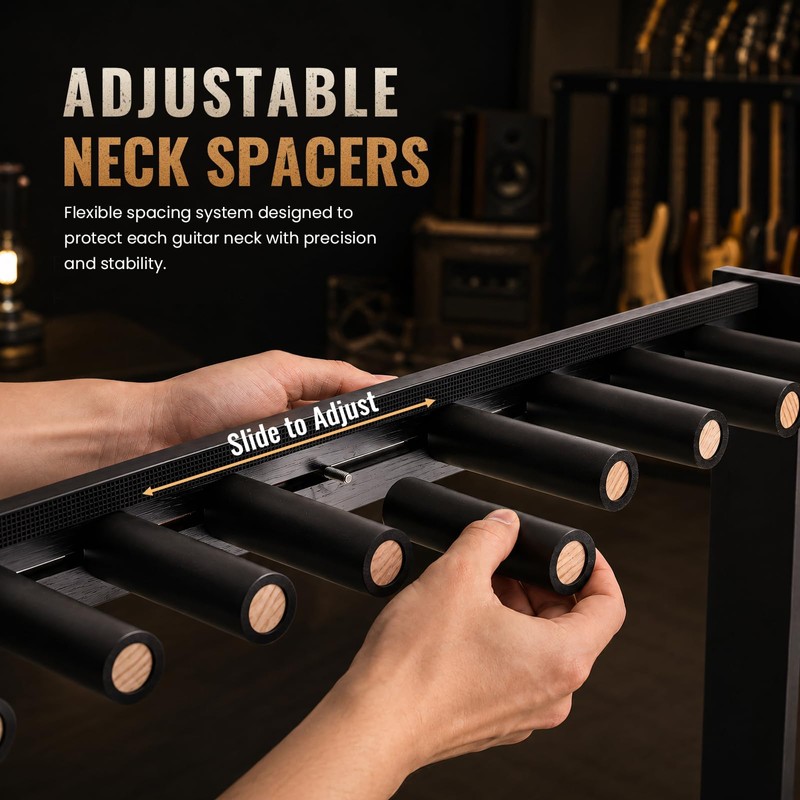 Bamboo Multi Guitar Stand, Folding Guitar Rack for Multiple Guitars,