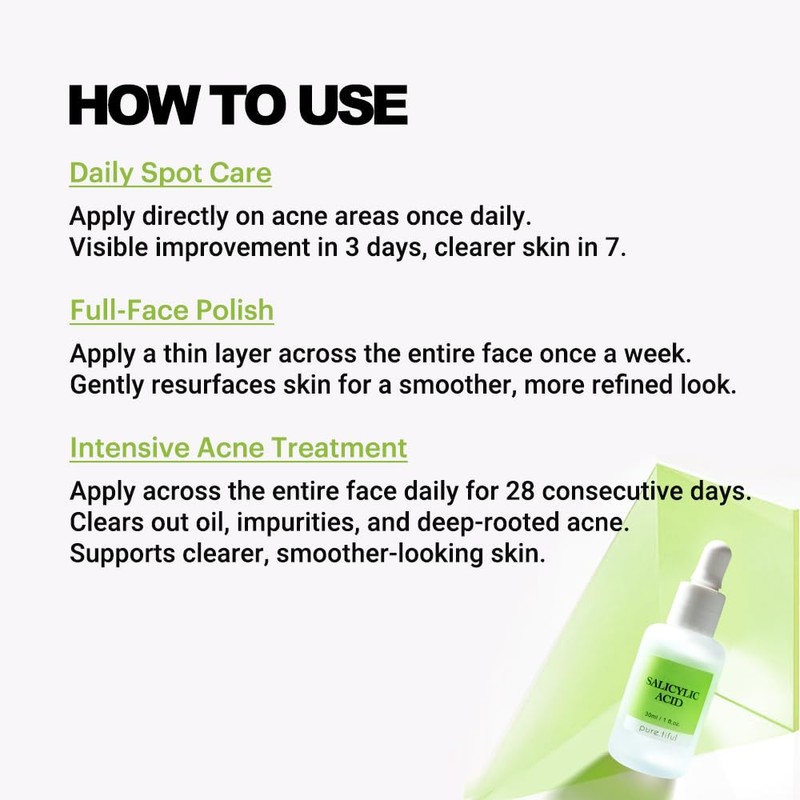 pure.tiful 2% Salicylic Acid (BHA) Serum for Acne & Blackheads