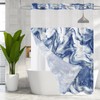 MitoVilla No Hooks Needed Extra Long Shower Curtain Set with