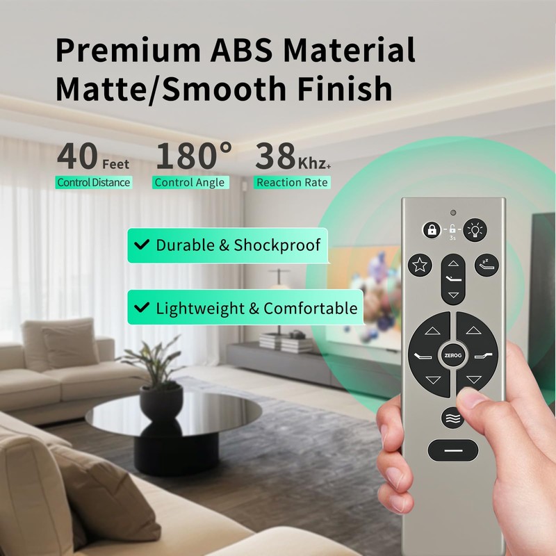 WDZP New Replacement Remote Control for Tempur-Pedic Ergo RF396B JLDK.111.13.01