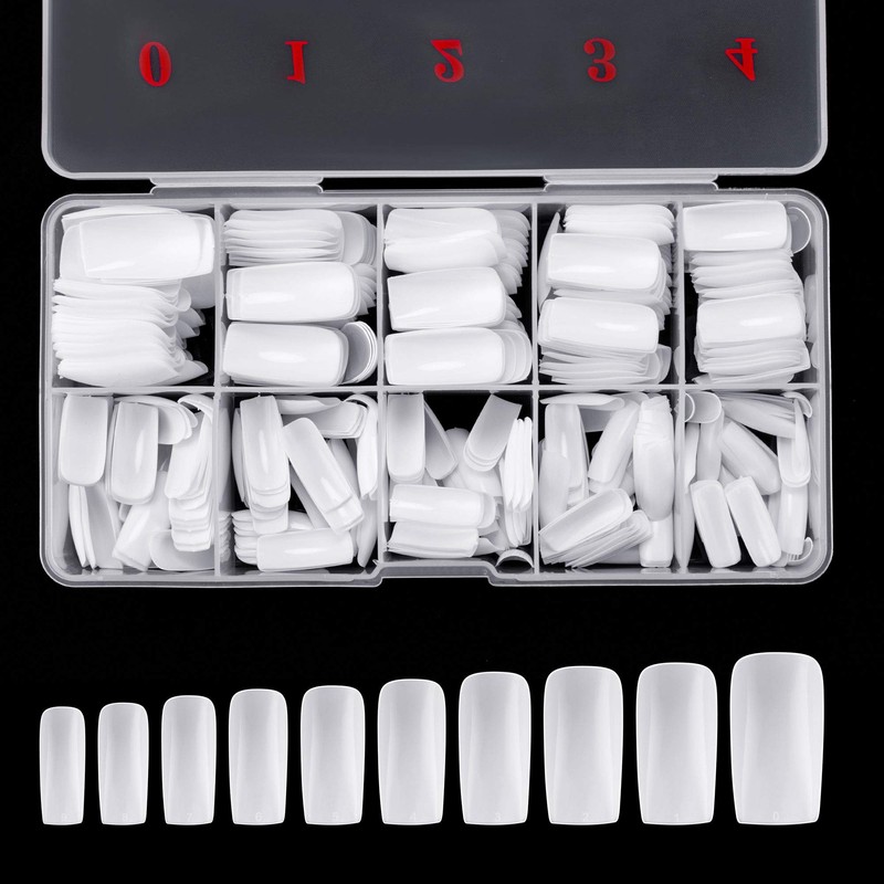 Full Cover Acrylic False Nail Tips, 500PCS Fake Nail Shape