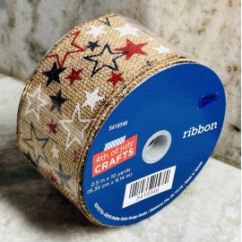 Crafts 1 Roll of 2.5" x 10 yard Stars Patriotic 4th Of July-Seasonal/