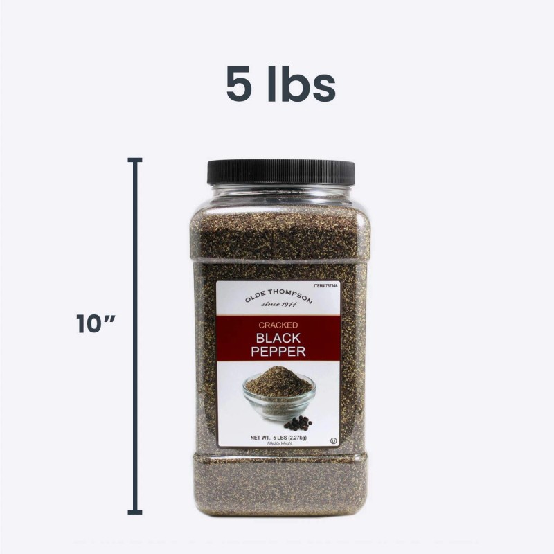 Olde Thompson Cracked Black Pepper, 5 Pound, Bulk Size