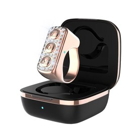 ZOZVO Wireless Remote Control Ring with Rhinestones for Social Videos  Scrolling Ring，Multifunctional，Waterproof，Fashionable Wearable Devices for Men & Women - Color: Pink
