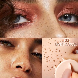 Liquid Freckles Makeup Stamp with Brush, Pen Freckles Air Pen, Liquid Natural Freckle Pen Air Cushion for Lifelike Effortless Sunkissed Makeup, Waterproof (01#)