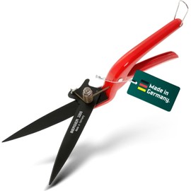 BERGER Commercial Grade Grass Shears, Self-Sharpening Steel Blades with Anti-Stick Coating, Forged Steel Body, Ring Clasp for Hanging Storage, 2200