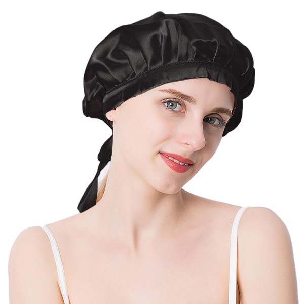 Vivi Idee® 100% Mulberry Silk Shower Cap, Sleeping Cap, Luxurious