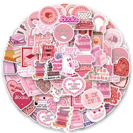 Anhstks 125 PCS Pink Book Stickers,Bookish Stickers for Kindle,Booktok Reading Stickers,Aesthetic Kindle Stickers,Bookish Gifts for Woman,Girl,Book Lover
