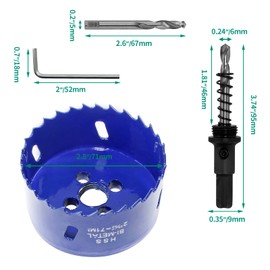 Luomorgo 71mm/2.8 inch Hole Saw, 1 1/4 inch Cutting Depth HSS Bi-Metal Hole Cutter for Wood Cornhole Boards Plastic Drywall & Metal Sheet