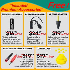 *2025 Upgrade Model* Automotive Smoke Machine - EVAP Leak Detector with Built-in Air Compressor - Model 03 Plus – EVAP Vacuum Exhaust Smoke Detector Tools Kit - Red