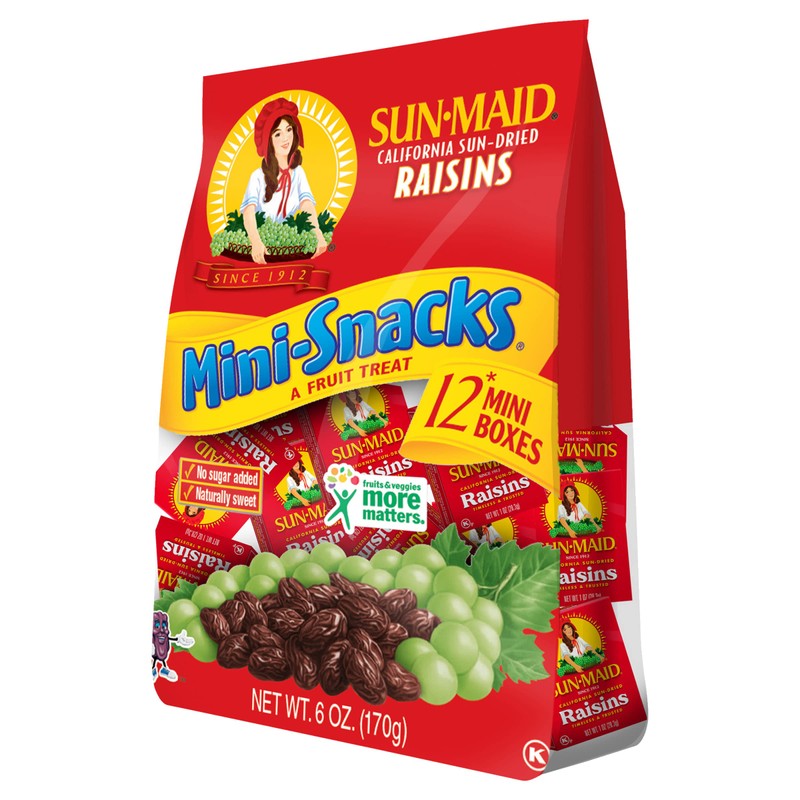 Sun-Maid California Dried Raisins Mini Snack Packs 0.5 Oz Boxes,