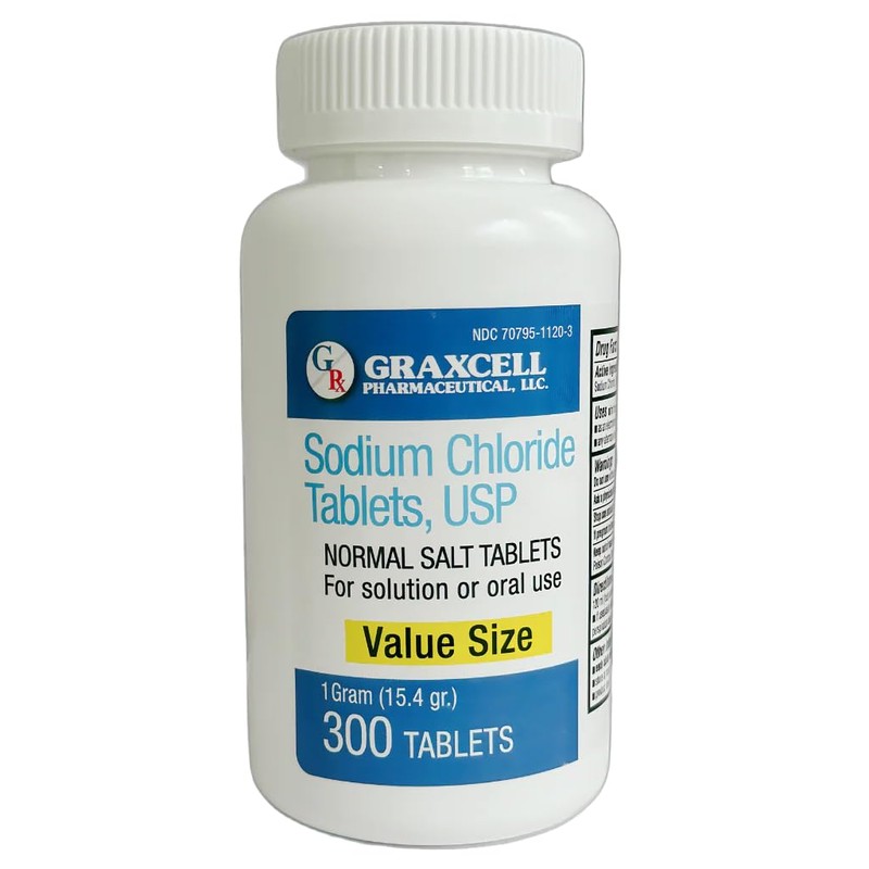 Graxcell Sodium Chloride Tablets 1gm | Electrolyte Salt for POTS