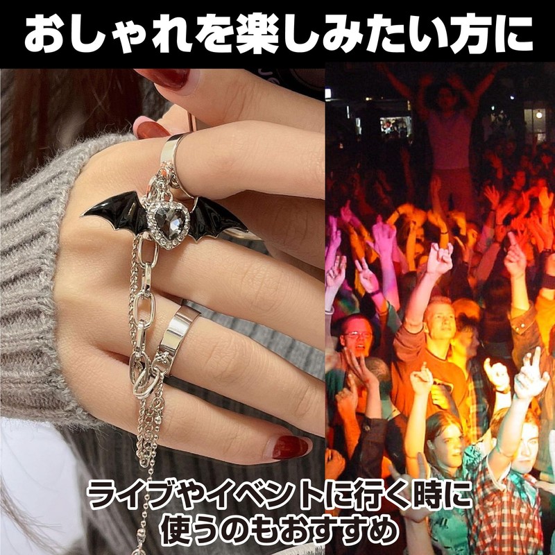 HAMILO Women's Ring, Earring, Mine Type, Devil Heart, Cross Chain,