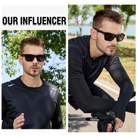 DUCO Polarized Sports Sunglasses for Men Women Flexible Frame UV400 Protection for Driving Fishing Running Golf DC6001 (Black Frame Gray Lens)