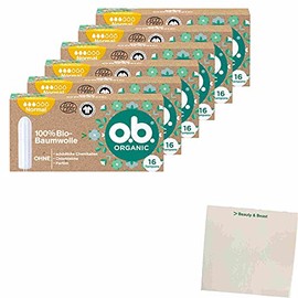 OB Tampon Organic Organic Normal Pack of 6 (6 x 16 Pieces) + usy Block