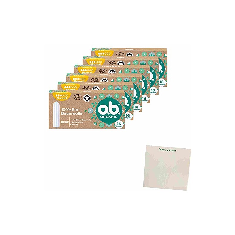 OB Tampon Organic Organic Normal Pack of 6 (6 x