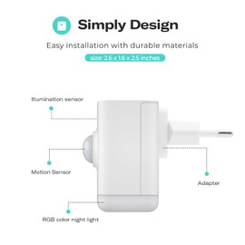 THIRDREALITY Multi-Function Night Light (Type C), Zigbee Repeater, 3-in-1 Combines a Motion Sensor, an Illumination Sensor and RGB Colour Night Light, 1-100% Adjustable Brightness, Zigbee Hub Required