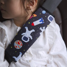 YR Seat Belt Cover for Kids, Soft Comfort Seat Belt Cushion for Children, Cute Cartoon Pattern Car Seat Belt Pads Cover for Girls and Boys, 1 Pack, Spaceman