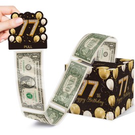 77th Birthday Surprise Gift Box, Happy Birthday Money Gift Boxes for Cash, 77th Birthday Gifts for Women Men, 77th Birthday Party Decorations Supplies（with 35PCS Bags）