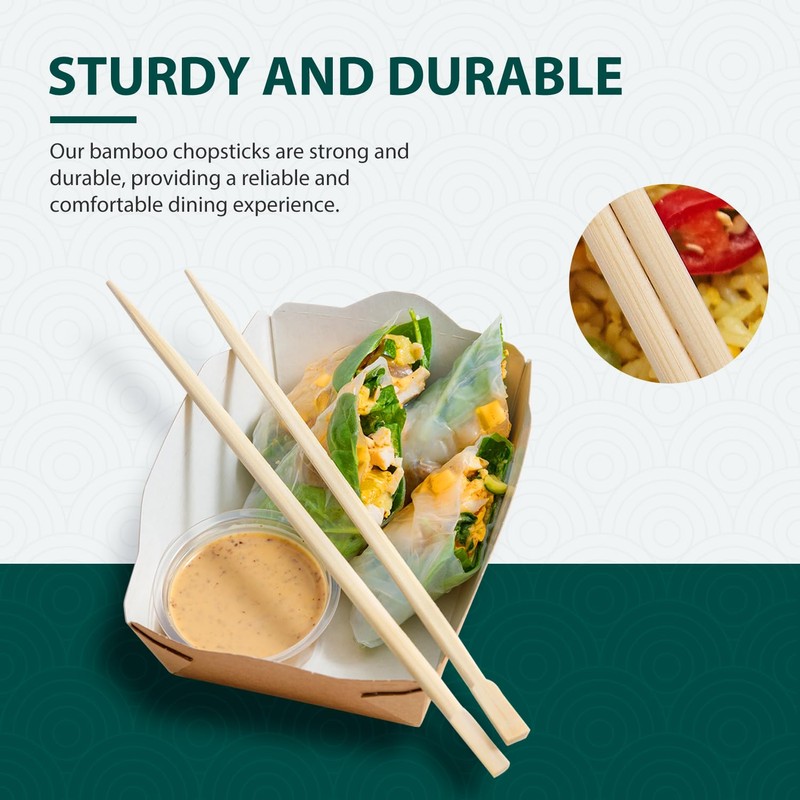 Soeos Chopsticks Disposable, Approx. 50 Sets, UV Treated Premium Disposable