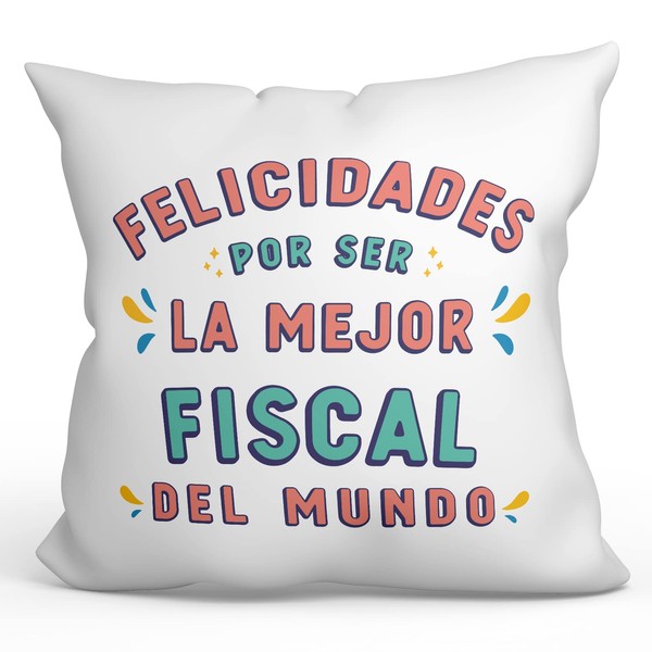 MUGFFINS Felicidades por Ser EL Mejor Cushion with Saying for State Swing, in Spanish, 40 x 40 cm, Original and Fun Gift for Employees