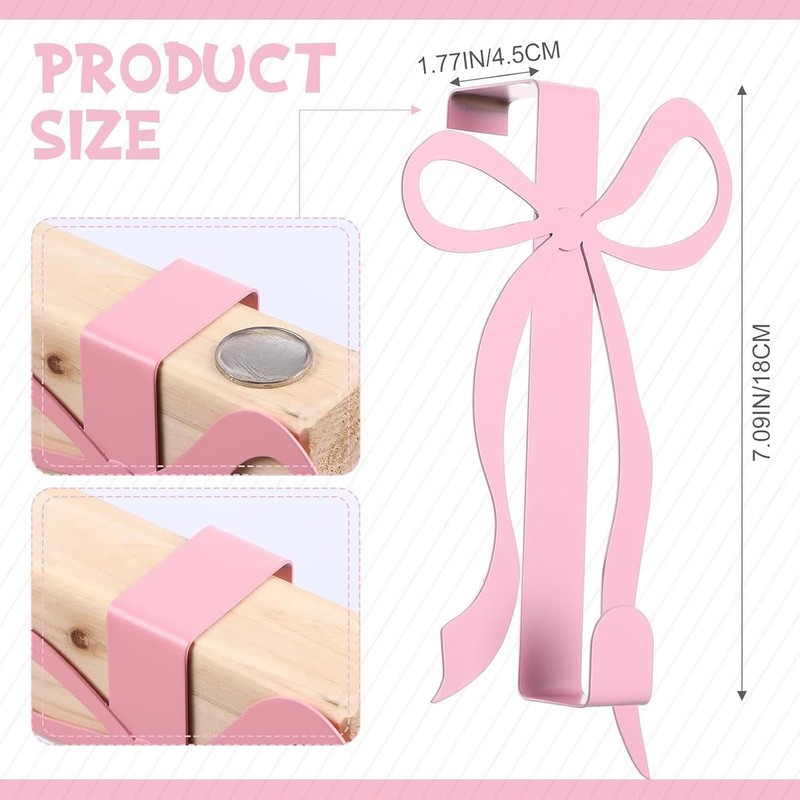Over The Door Hooks -Cute Bow Shape Metal Hanger Towel