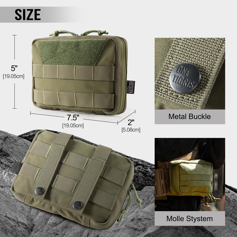 OneTigris MOLLE Pouch, Tactical Admin Pouch Belt EDC Tool Organizer