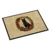 Caroline's Treasures DAC2423JMAT Schipperke Christmas Flowers Doormat Front Door Mat