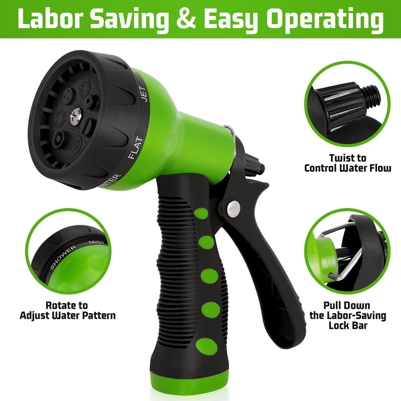 NEXCOVER Garden Hose Nozzle Sprayer - 7 Adjustable Watering Patterns