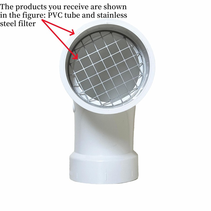 PVC termination vent with stainless steel screen,90 Degrees,1pcs,For 2“ DWV